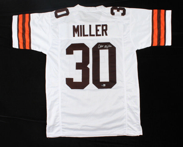 Cleo Miller Signed Browns Jersey (Beckett COA) Cleveland Full Back 1975-1982