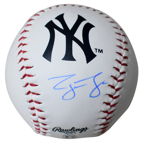 GEORGE LOMBARD JR SIGNED RAWLINGS NEW YORK YANKEES LOGO BASEBALL BECKETT