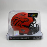Autographed/Signed RJ R.J. Harvey Denver Broncos Speed Rave Collection Mini Foot