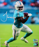 Tyreek Hill Autographed Miami Dolphins 8X10 Teal Jersey Photo- Beckett W Holo