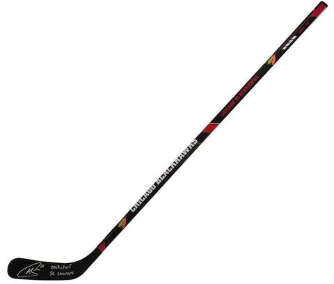 Andrew Shaw Signed Blackhawks 48" Hockey Stick w/2013, 2015 SC Champs - (SS COA)