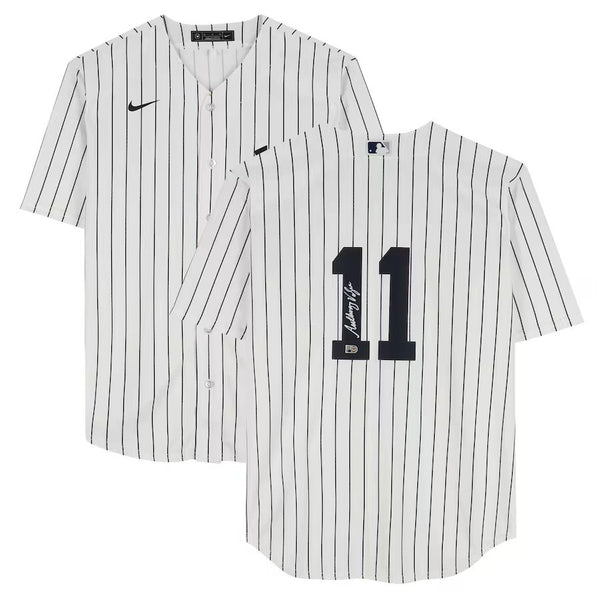 Anthony Volpe Signed New York Yankees Nike Replica Baseball Jersey Fanatics
