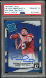 2017 Donruss Optic Rated Rookie Patrick Mahomes RC Blue PSA/DNA Auto GEM MINT 10