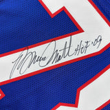 Autographed/Signed Bruce Smith HOF 09 Buffalo Blue Football Jersey Beckett COA