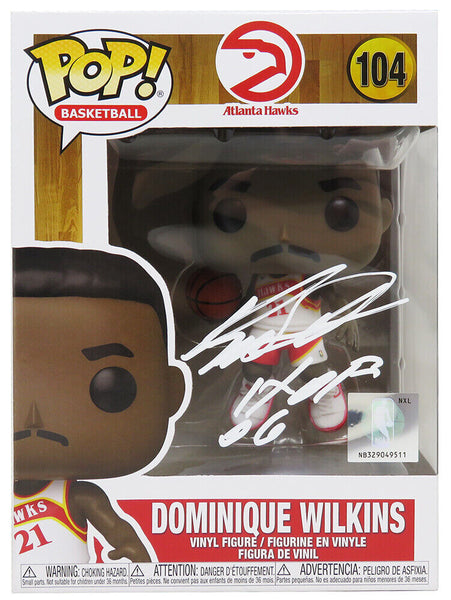 Dominique Wilkins Signed Hawks NBA Funko Pop Doll #104 w/HOF'06 - (SCHWARTZ COA)