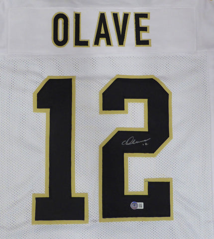 New Orleans Saints Chris Olave Autographed White Jersey Beckett BAS QR #W494709