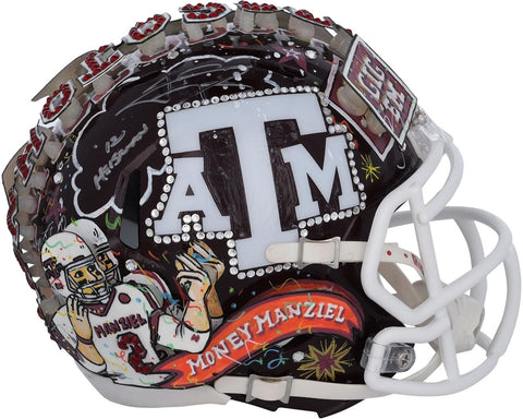 Johnny Manziel Texas A&M Aggies Signed Mini Helmet w/Insc-Art Charles Fazzino