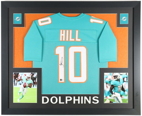 Tyreek Hill Signed Miami Dolphins 35" x 43" Framed Jersey (Beckett) All Pro W.R.