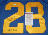 MARSHALL FAULK SIGNED AUTOGRAPHED ST LOUIS RAMS #28 MITCHELL & NESS JERSEY JSA