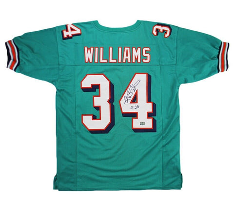 Ricky Williams Signed Miami Custom Teal Jersey with "4:20" Inscription
