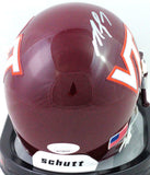Michael Vick Autographed Virginia Tech Schutt Mini Helmet - JSA W Auth *Silver
