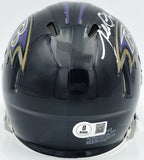 Terrell Suggs Autographed Falcons Black Mini Helmet Beckett Witness 2W637332