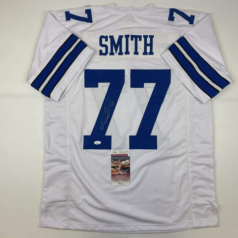 Autographed/Signed Tyron Smith Dallas White Football Jersey JSA COA