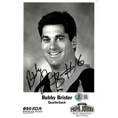 Bubby Brister Autographed/Signed Denver Broncos 5.5x8.5 Photo Beckett 59249