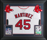 Pedro Martinez Authentic Signed White Pro Style Framed Jersey BAS Witnessed
