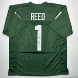 Autographed/Signed Jayden Reed Michigan State Green College Jersey JSA COA