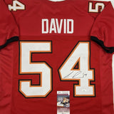 Autographed/Signed LAVONTE DAVID Tampa Bay Red Football Jersey JSA COA Auto