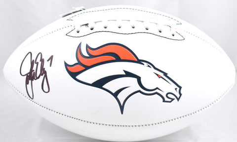 John Elway Autographed Denver Broncos Logo Football - Beckett W Hologram *Black