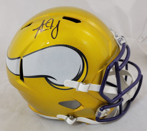AARON JONES SIGNED MINNESOTA VIKINGS F/S FLASH SPEED REPLICA HELMET BECKETT QR
