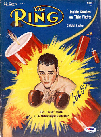 Carl "Bobo" Olson Autographed Signed The Ring Magazine Cover PSA/DNA #S48624