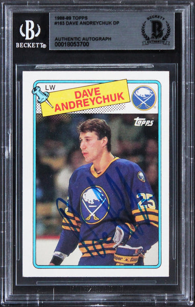 Sabres Dave Andreychuk Authentic Signed 1988 Topps #163 Card BAS Slabbed