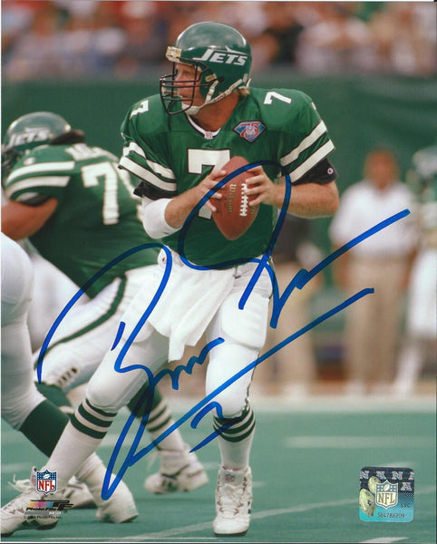 New York Jets BOOMER ESIASON Signed 8X10 Photo #1 AUTO - 1988 NFL MVP - 4 x PB