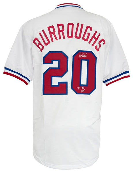 Jeff Burroughs Signed White T/B Custom Baseball Jersey w/74 MVP - (SCHWARTZ COA)