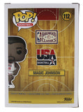 Lakers Magic Johnson Signed USA #112 Funko Pop Vinyl Figure w/ Blue Sig BAS Wit