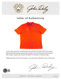 John Daly Authentic Signed Match Worn Orange Loudmouth Polo Shirt BAS #BK84781