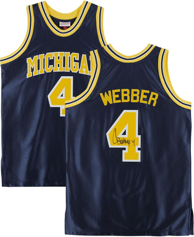Chris Webber Michigan Wolverines Signed Mitchell & Ness Navy 1991-1992 Jersey