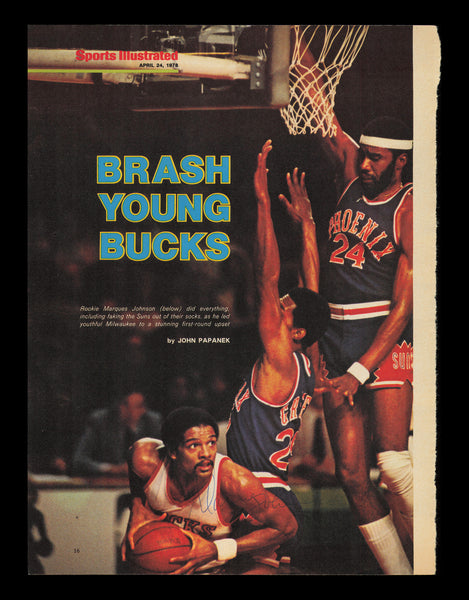 Marques Johnson Autographed 8x11 Magazine Photo Milwaukee Bucks SKU #238114
