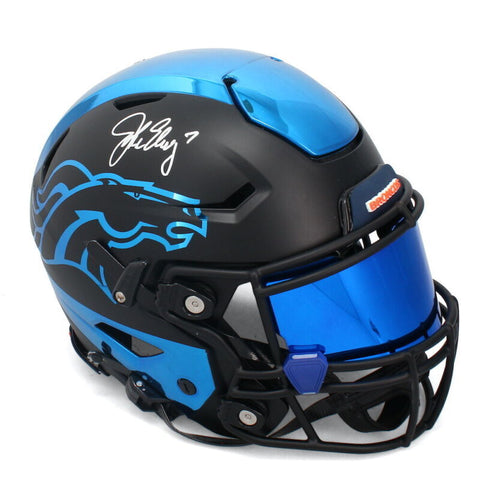 JOHN ELWAY Autographed Broncos Chromed Speed Flex Authentic Helmet BECKETT