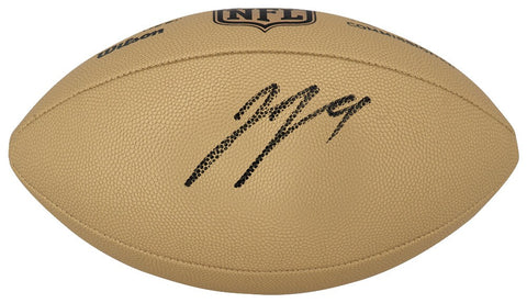 J.J. (JJ) McCarthy Signed Wilson Duke Gold NFL Replica Football - (BECKETT COA)