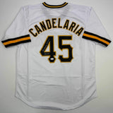 Autographed/Signed John Candelaria Pittsburgh White Baseball Jersey JSA COA