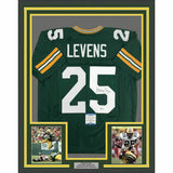 FRAMED Autographed/Signed DORSEY LEVENS 33x42 Green Bay Green Jersey JSA COA