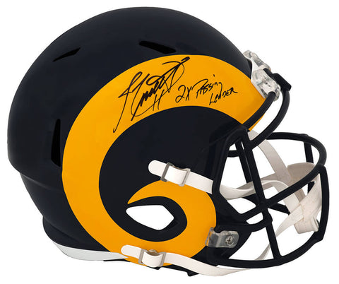 Jim Everett Signed Rams T/B Riddell F/S Replica Helmet w/Pass Leader - (SS COA)