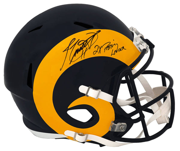 Jim Everett Signed Rams T/B Riddell F/S Replica Helmet w/Pass Leader - (SS COA)