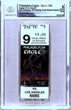 Eric Dickerson Signed Los Angeles Rams 12/04/83 Ticket ROY Beckett Slab 43228