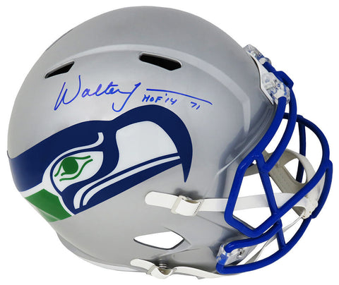 Walter Jones Signed Seahawks T/B Riddell F/S Speed Replica Helmet w/HOF - SS COA