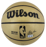 Lakers Shaquille O'Neal Authentic Signed Gold Wilson Basketball BAS Witnessed