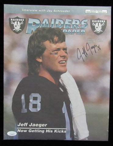 Jeff Jaeger Signed/Auto November 18, 1991 LA Raiders Newspaper JSA 197569