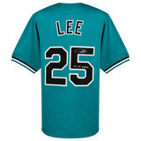 Derrek Lee Signed Teal Throwback Custom Baseball Jersey w/03 WS Champs -(SS COA)