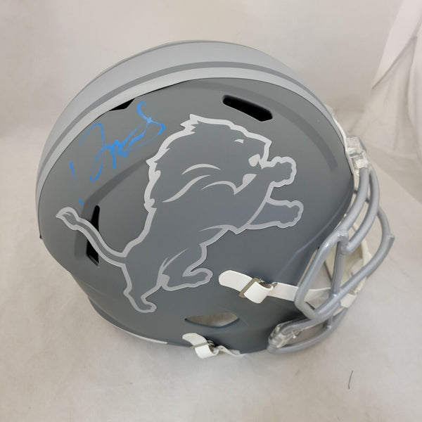 DAVID MONTGOMERY SIGNED DETROIT LIONS F/S SLATE SPEED REPLICA HELMET BECKETT QR