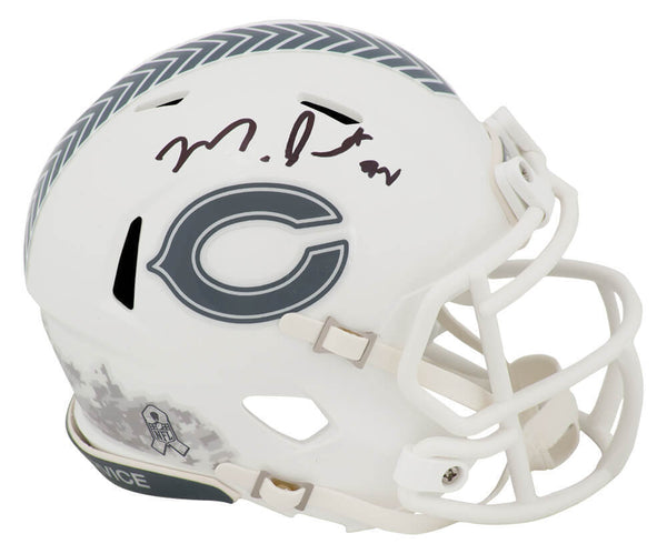 Montez Sweat Signed Bears 2024 SALUTE White Riddell Speed Mini Helmet - (SS COA)