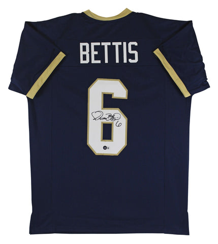 Notre Dame Jerome Bettis Authentic Signed Navy Blue Pro Style Jersey BAS Witness