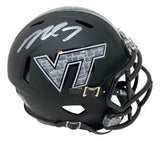Michael Vick Signed Virginia Tech Hokies Matte Black Mini Speed Helmet BAS
