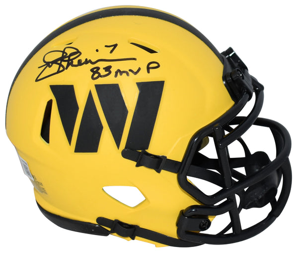 JOE THEISMANN SIGNED WASHINGTON COMMANDERS RAVE MINI HELMET W/ 83 MVP