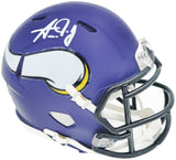 AARON JONES AUTOGRAPHED VIKINGS PURPLE SPEED MINI HELMET BECKETT WITNESS 228815