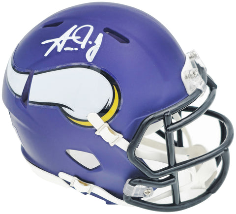 AARON JONES AUTOGRAPHED VIKINGS PURPLE SPEED MINI HELMET BECKETT WITNESS 228815