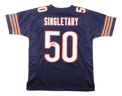 Mike Singletary Chicago Signed Navy Football Jersey JSA Hologram